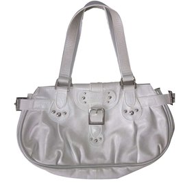 Autre Marque Leather Handbag Dark Grey Dark grey
