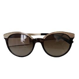 Lunettes de soleil Versace œil de chat marron écaille et doré Marron
