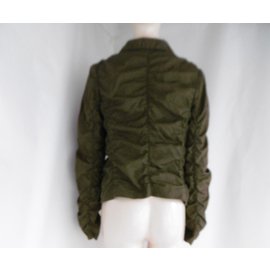 Comme Des Garcons-Ruched Jacket-Green,Khaki