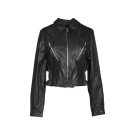 Alexander Mcqueen-Leather Jacket Alexander McQueen, Size IT 38-Black