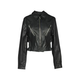 Alexander Mcqueen-Giacca di pelle Alexander McQueen, Taglia IT 38-Nero