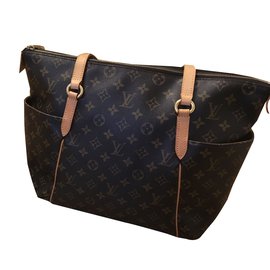 Louis Vuitton-Totally MM-Brown,Multiple colors,Beige,Other,Dark brown