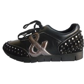 Max & Co-Leather sneakers-Black
