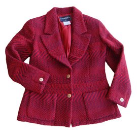 Chanel Jackets Red Dark red