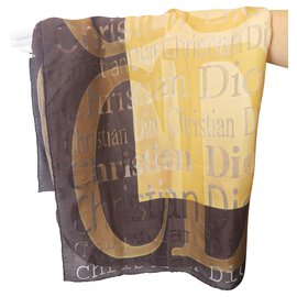 Christian Dior-Silk scarves-Brown