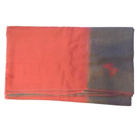Autre Marque-Cashmere shawl-Taupe,Coral
