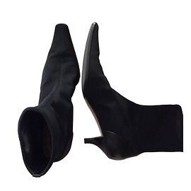 Bottines Sergio Rossi en cuir noir Taille 37 Noir