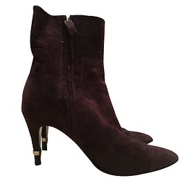 Botines chanel Ciruela