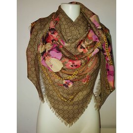Gucci-Scarf-Brown,Pink