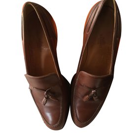 Hermès-Loafers Slip ons-Hazelnut
