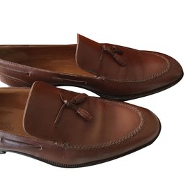 Hermès-Loafers Slip ons-Hazelnut
