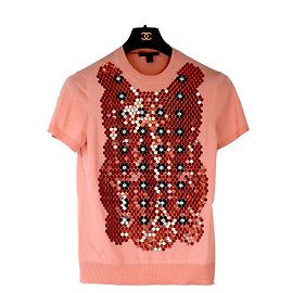 Louis Vuitton Woll und Seidenpullover Rosa Kurzarm Pink