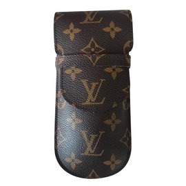 Louis Vuitton-Custodia / etui per occhiali o portapenne-Marrone,Beige