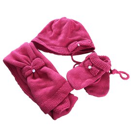 Tartine et Chocolat-Hats Beanies Gloves-Dark red