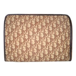 Christian Dior-Vintage toiletry bag-Brown,Cream