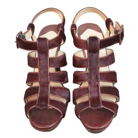 Christian Louboutin-sandals-Dark red