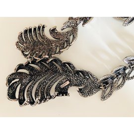 Oscar de la Renta-Halskette aus Federkristall-Silber