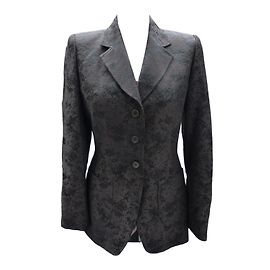 Veste Revillon en laine marron à motifs noirs Taille 38 Marron foncé