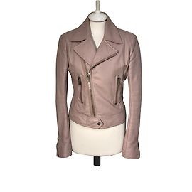 Balenciaga Bikerjacke aus Leder Pink