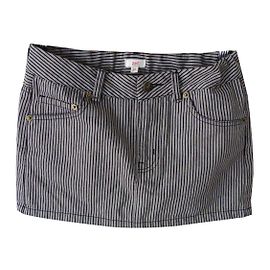 Mini saia Zef cinza com listras pretas finas algodão Cinza