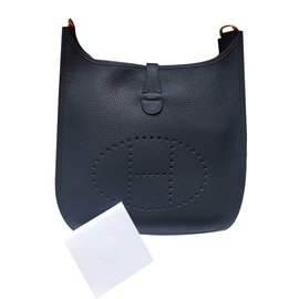 Hermès-Handbags-Navy blue