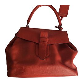 Lancel Charlie Red Leather Handbag Red