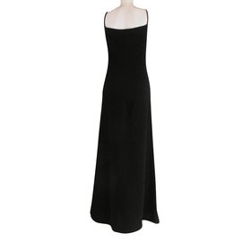 Yohji Yamamoto-Yohji Yamamoto Wool Floor Length Dress-Black