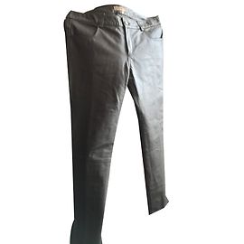Bel Air Grey Lamb Leather Pants Grey