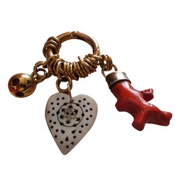 Christian Lacroix-Bag charms-Red,Golden,Cream