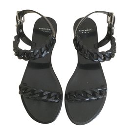 Givenchy Black Rubber Sandals Black