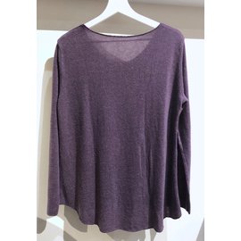 Autre Marque-T-shirt manches longues violet aspect gratté-Violet