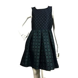 Max & Co Brokatkleid mit Passform und Flare Grün Marineblau