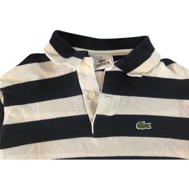 Lacoste-Tops Tees-White,Navy blue