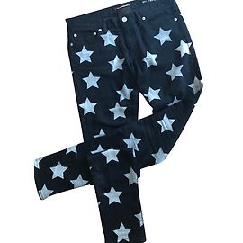 Saint Laurent Star Print Jeans schwarz Baumwolle Schwarz
