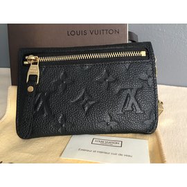 Louis Vuitton-Pochette clés cuir empreinte noir-Noir