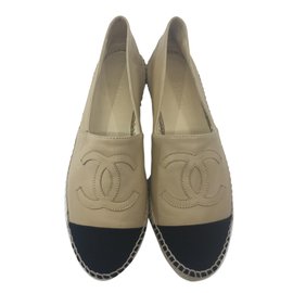 Chanel Espadrilles Black Beige