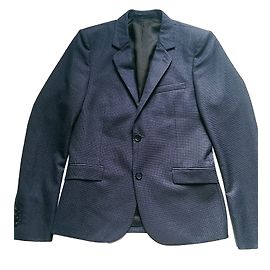 The Kooples Blue Wool Houndstooth Suit Blue