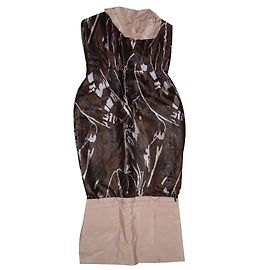Vestido de seda Roland Mouret Greyfriar Marrom Preto Rosa Branco