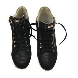 Geox Sneaker aus Leder schwarz Schwarz
