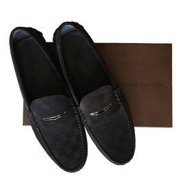 Louis Vuitton Loafers Slip ons Blue Leather ref.649231 - Joli Closet