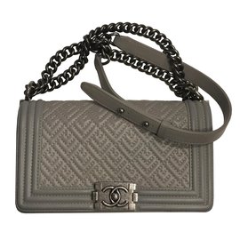 Chanel-Boy Bag einzigartiges Muster-Grau