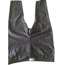 Autre Marque Graue Baumwollhose mit 5 Taschen Grau