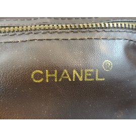 Chanel-Bolsa de viaje-Castaño