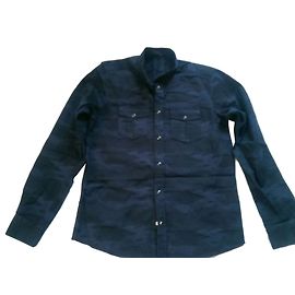 Camisa Iro de algodón con estampado camuflaje azul Azul