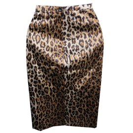 Dolce & Gabbana-falda de leopardo satinado-Estampado de leopardo