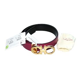 Salvatore Ferragamo Gürtel Schwarz Pflaume