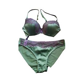 Andres Sarda BH und Brasilianische Höschen Hellgrün Polyamid Hellgrün