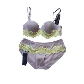 Andres Sarda Bra and Brazilian Briefs Beige Yellow Polyamide Beige Yellow