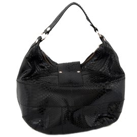 Gianni Versace-Black python tote bag-Black