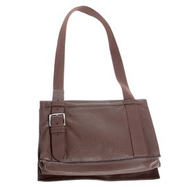 Hermès-Togo leather shoulder bag-Chocolate